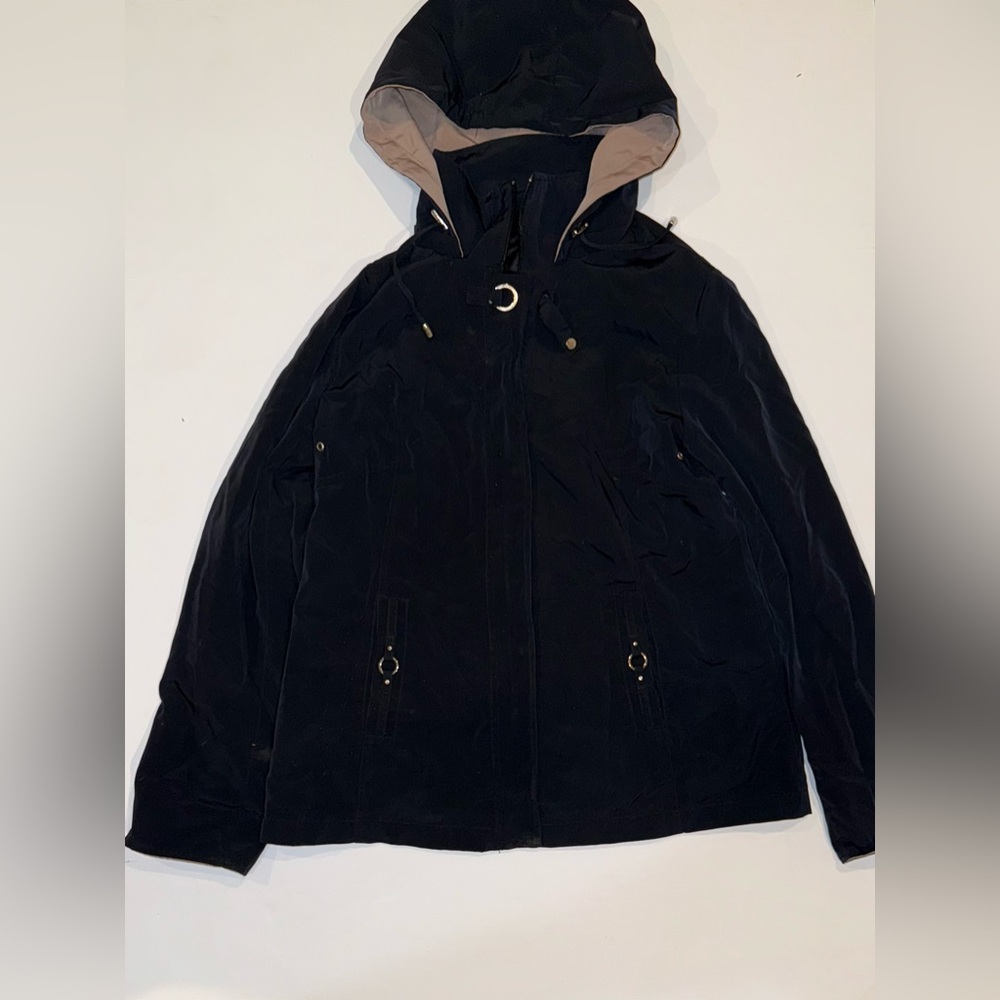 White Stag Black Hooded Raincoat
